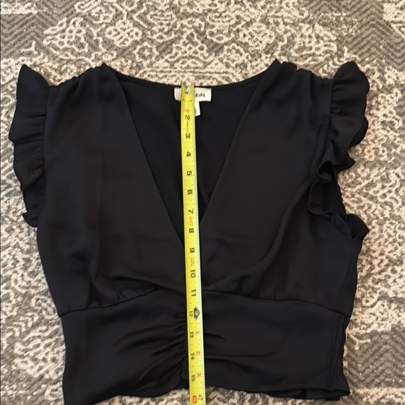 Open Edits Black Ruffle Crop - Picture 7 of 8